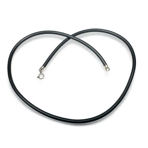 14.5” Black Cord Necklace - Minimalist | Unisex 925 Silver Clasp | Pendant Ready - Picture 1 of 16
